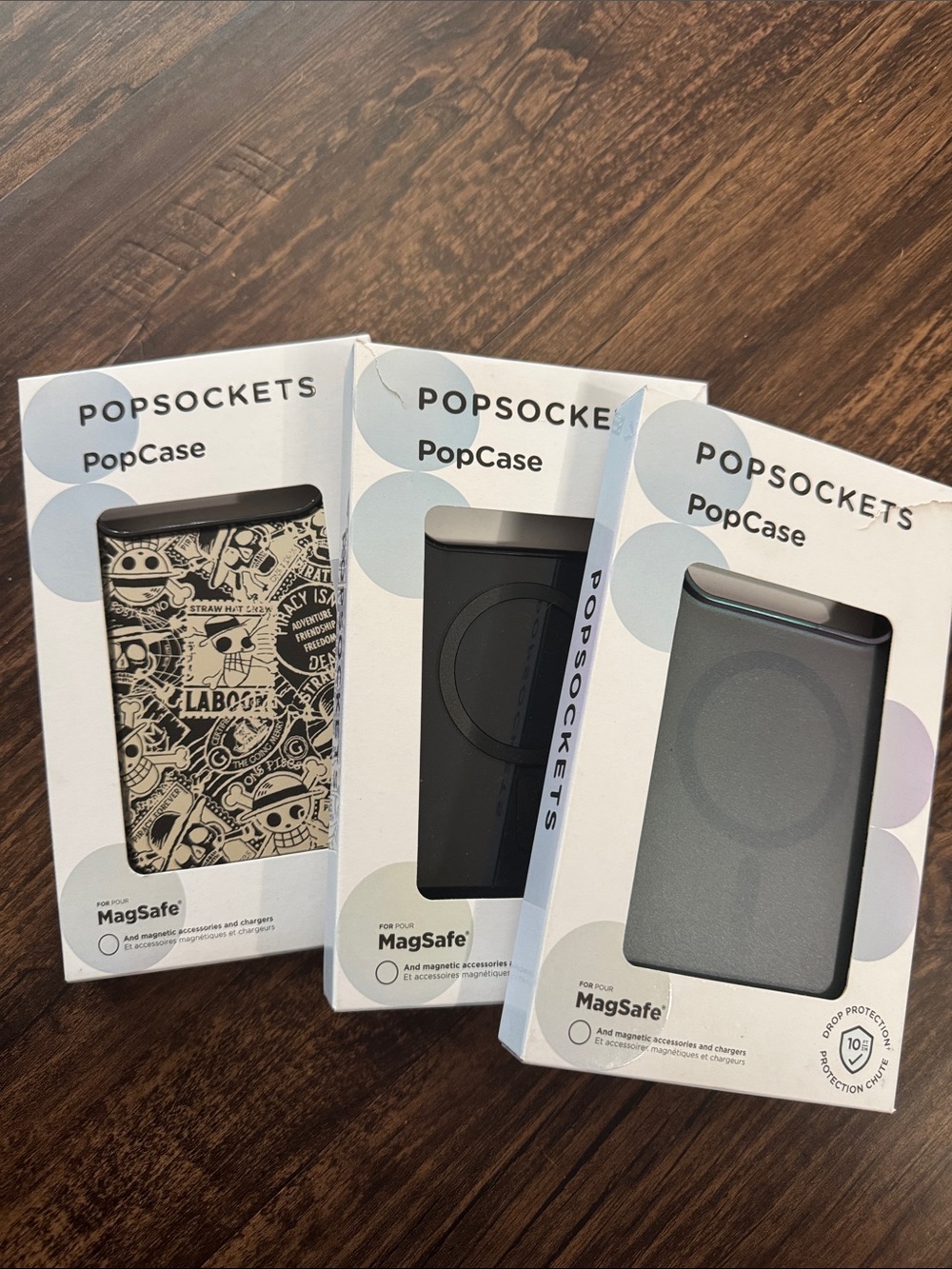 3 PopSocket PopCase MagSafe iphone 17 pro max Cases - Black, green and one piece